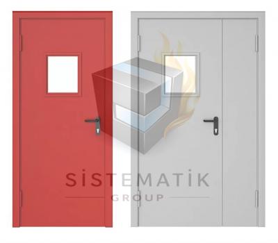 YANGIN KAPISI TEK KANAT CAMLI